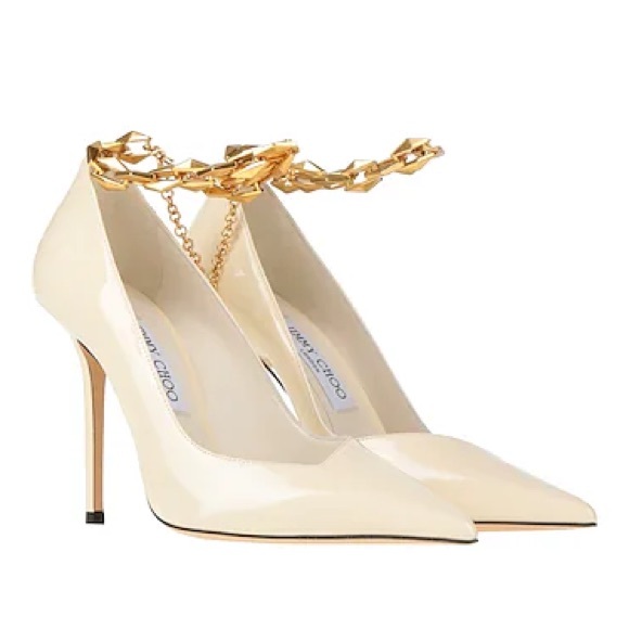 Jimmy Choo Diamond Talura 100MM Patent Leather Pumps white - Picture 5 of 15